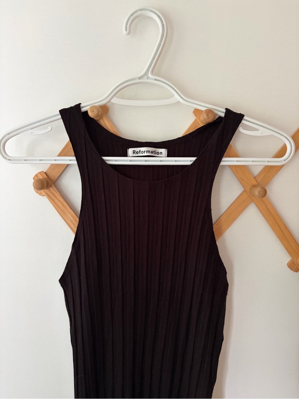 Reformation Black Mel Ribbed Knit Bodycon Mini Dress - Picture 6 of 9